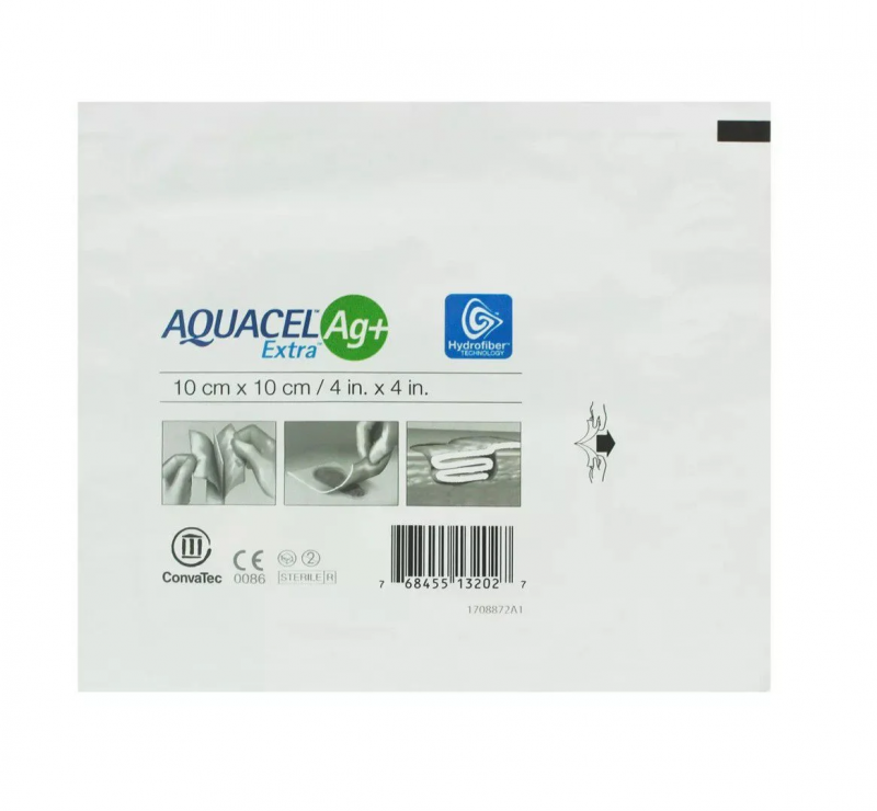 imagem Curativo Aquacel AG+ Extra - 10 x 10 cm - Convatec